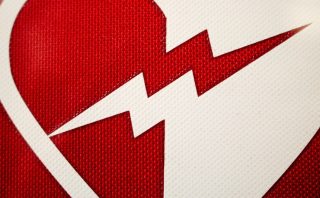 a heart with a lightning bolt on it