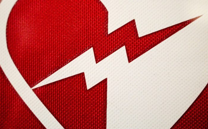 a heart with a lightning bolt on it